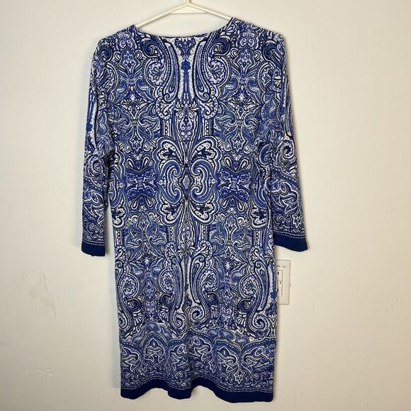 Coolibar Womens Blue 3/4 Sleeve  UPF 50+ Sz Small Tunic Paisley Dress - Picture 3 of 5